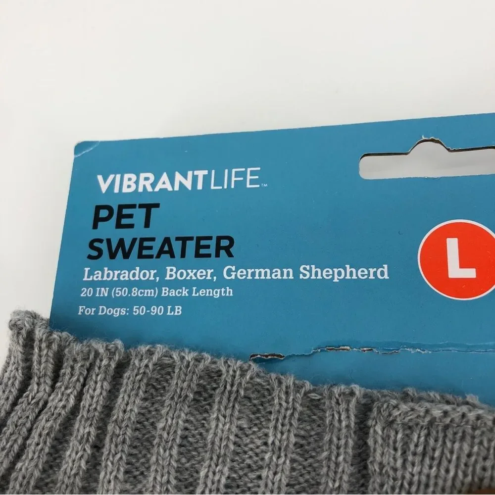 NEW VibrantLife Pet Sweater Size Large Red Plaid German Shepherd Labrador‎ Boxer